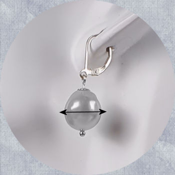 teardrop pearls are measured across the pearls diameter