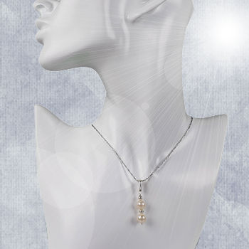 white pearl pendant with 8mm pearls