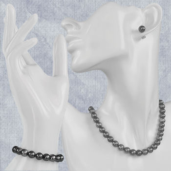 black pearl set with 8-9mm pearls