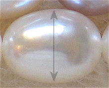 pearls are measured through their round diameter